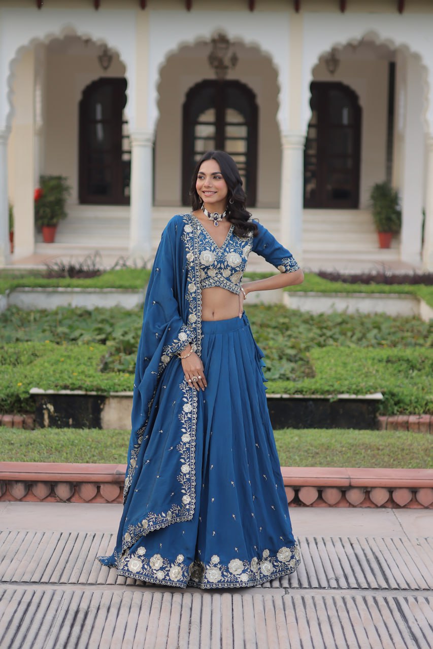 Luxury Thread & Sequins Readymade Lehenga Set