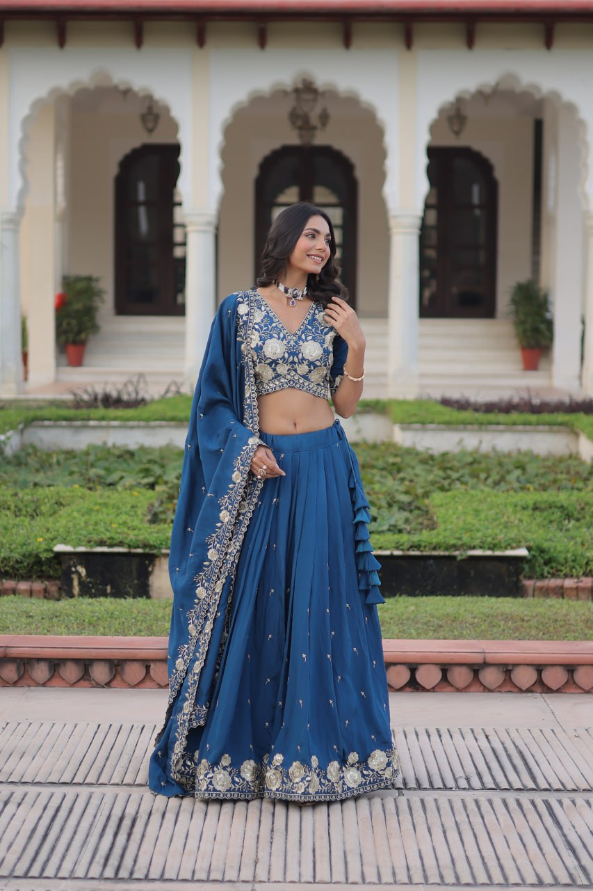 Luxury Thread & Sequins Readymade Lehenga Set