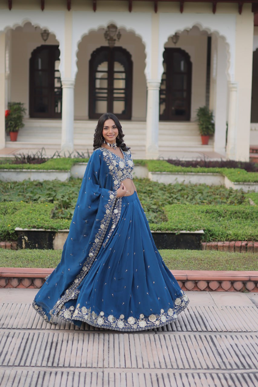 Luxury Thread & Sequins Readymade Lehenga Set