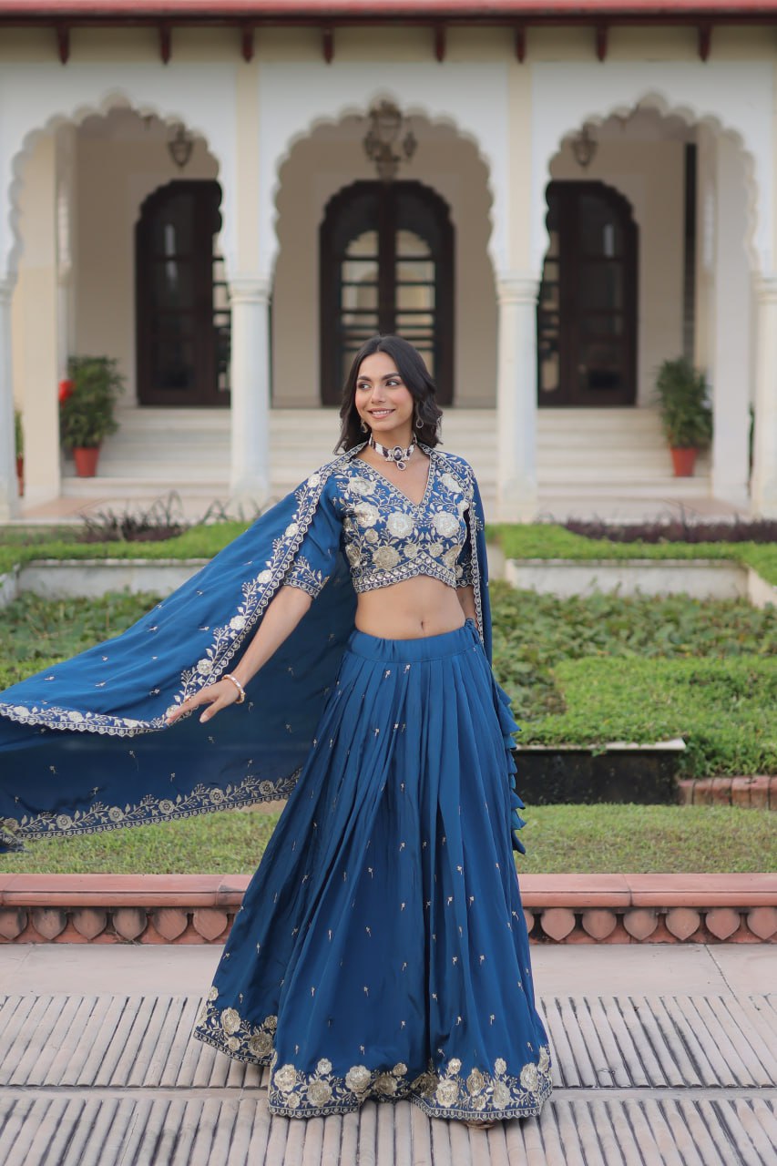 Luxury Thread & Sequins Readymade Lehenga Set