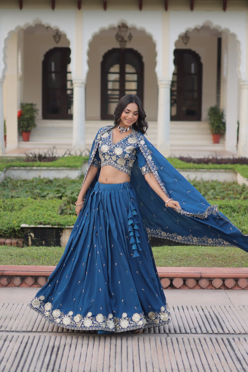 Luxury Thread & Sequins Readymade Lehenga Set