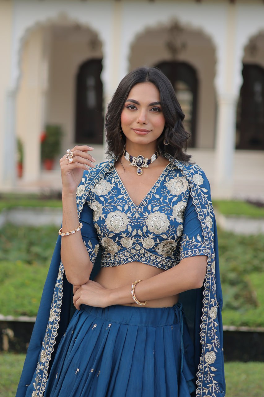 Luxury Thread & Sequins Readymade Lehenga Set