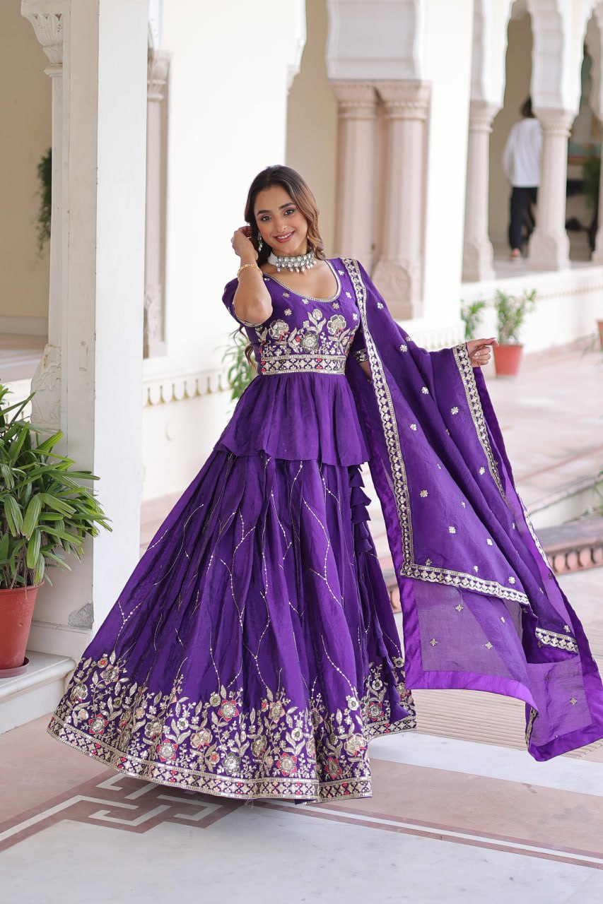 Luxury Thread & Sequins Readymade Lehenga Set