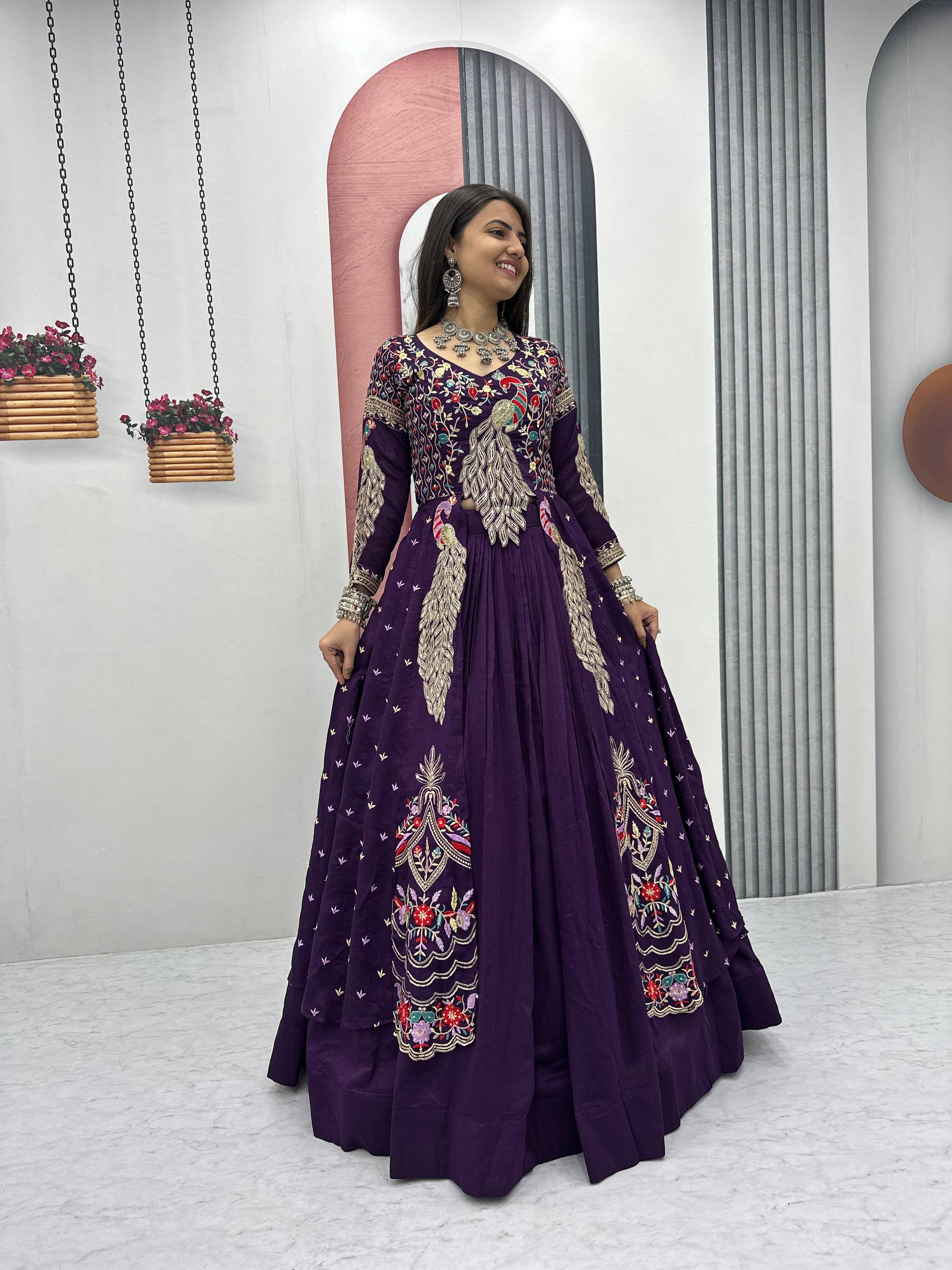 Premium Quality Heavy Traditional Crop Top with Shrug With Color