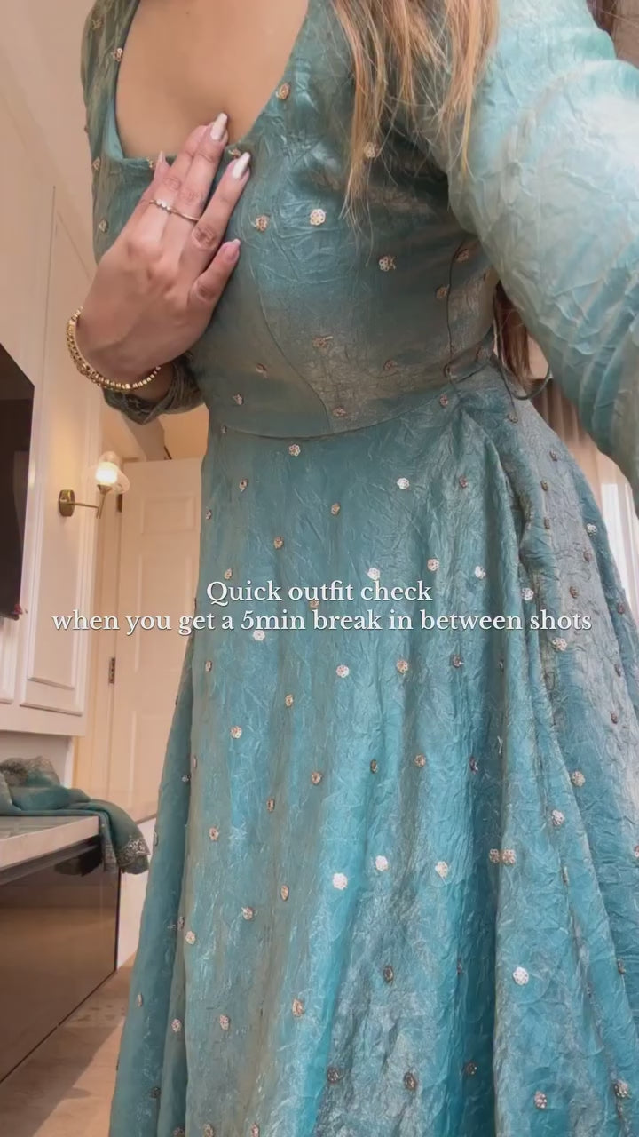 Fendy Silk Anarkali Palazzo Set with Dupatta