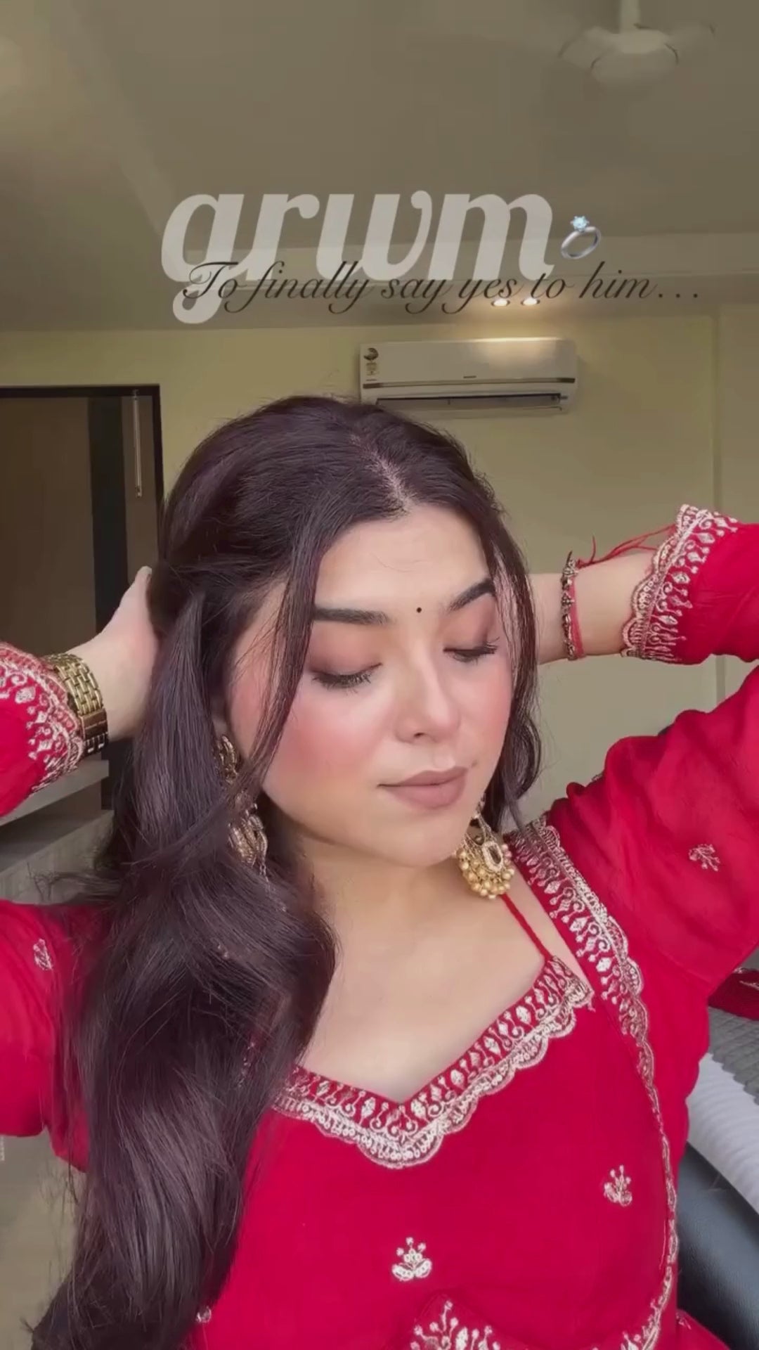 Classic Red Karva Chauth Special Anarkali Suit Set