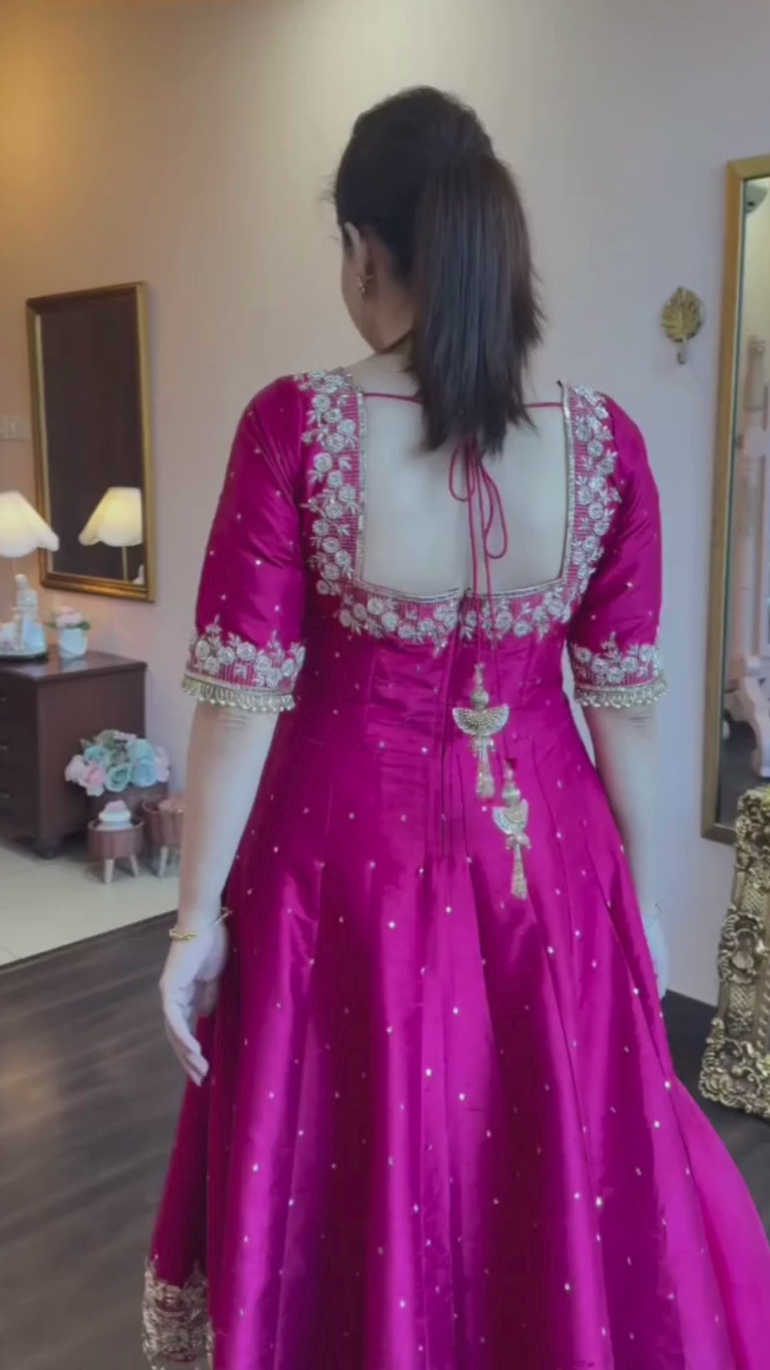 Beautiful pink Color Anarkali Suit With Dupatta