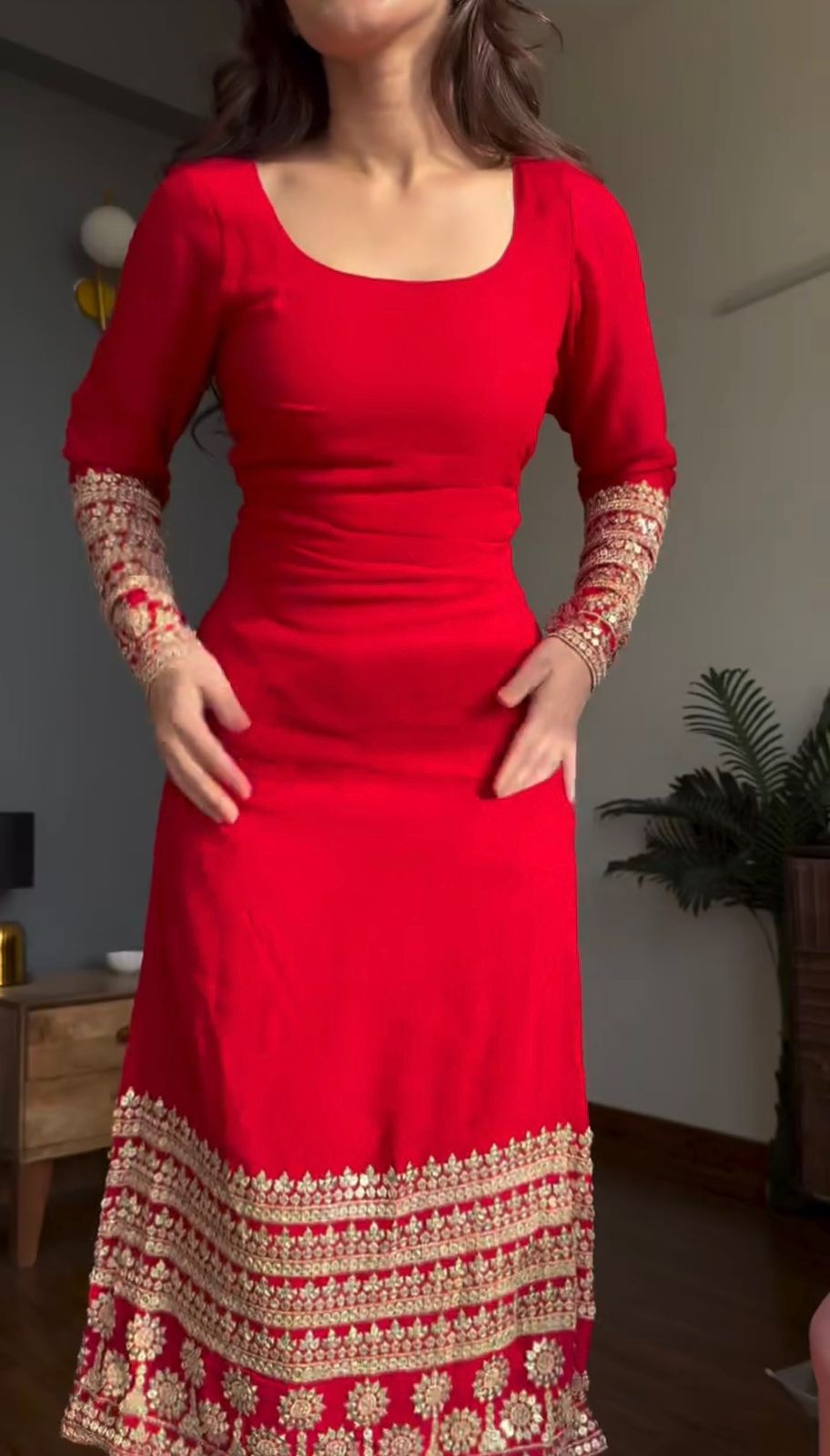 Faux Georgette Kurta Palazzo Set with Printed Dupatta