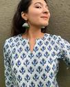 Women Floral Print Viscose Rayon A-line Kurta  (Blue)