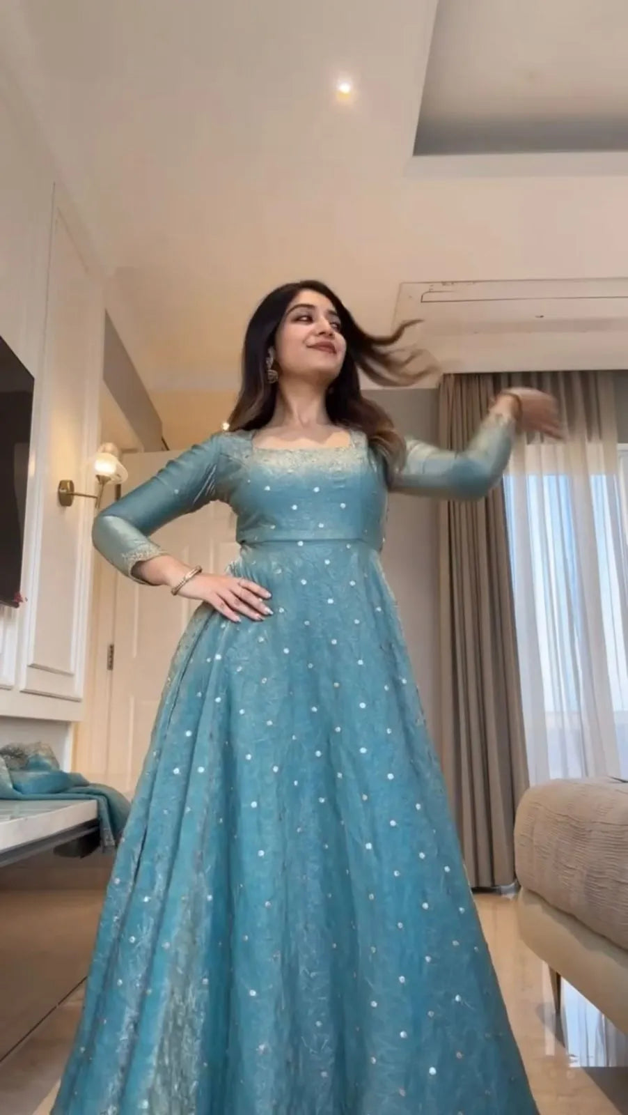 Fendy Silk Anarkali Palazzo Set with Dupatta