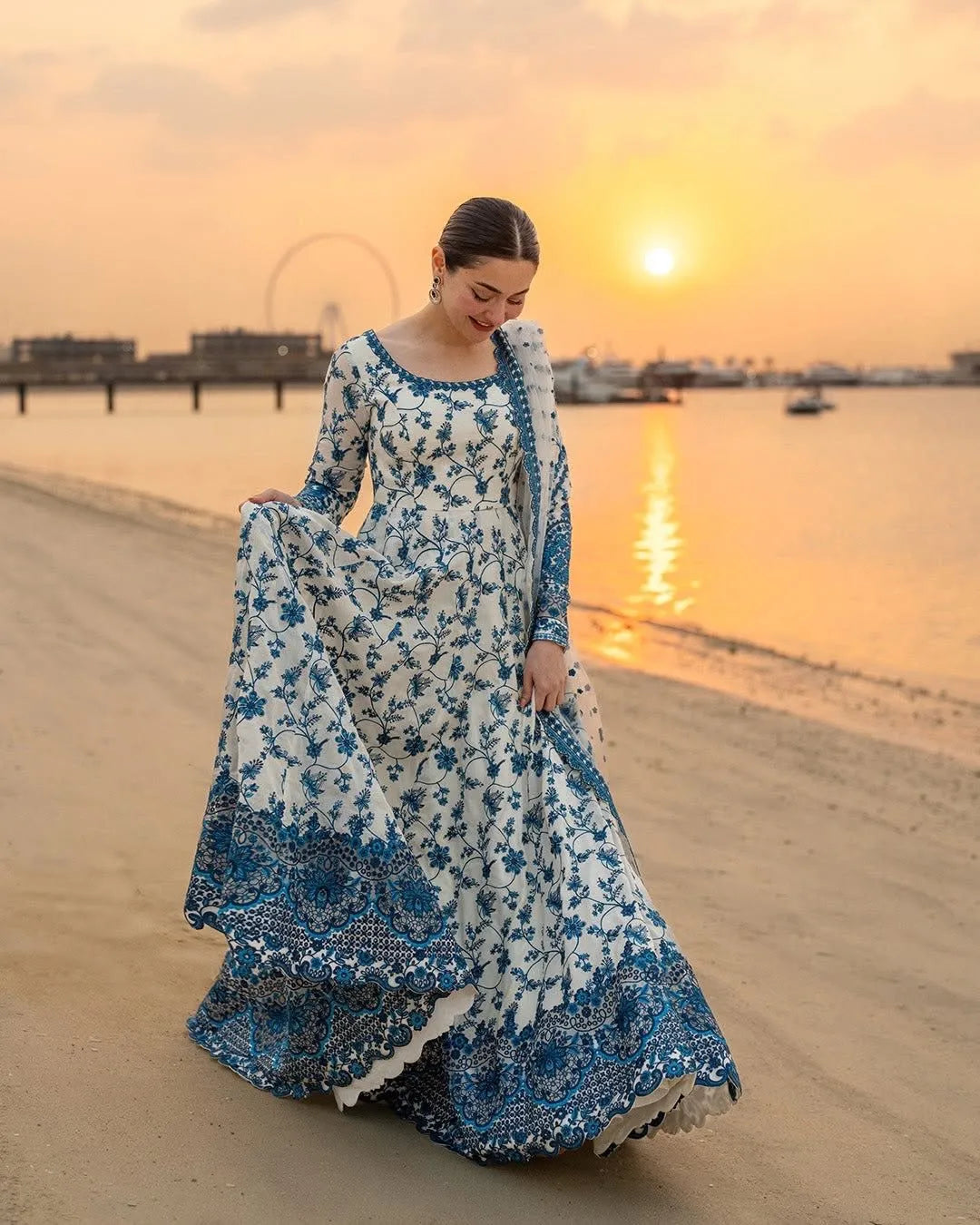 Floral Georgette Anarkali Set with Dupatta