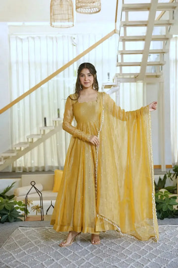 Salsa Silk Anarkali Set with Dupatta