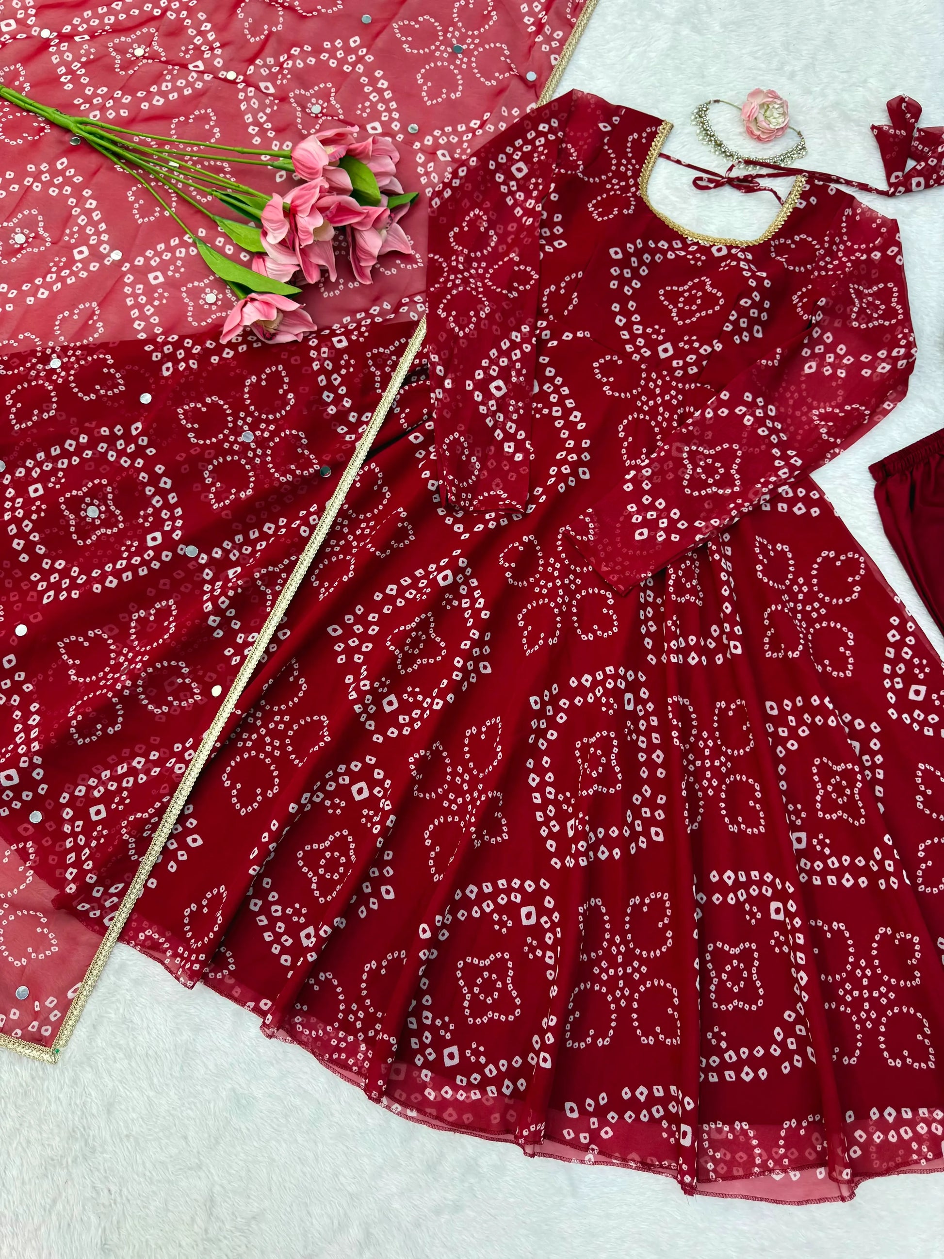 wine wedding anarkali