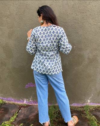 Women Floral Print Viscose Rayon A-line Kurta  (Blue)