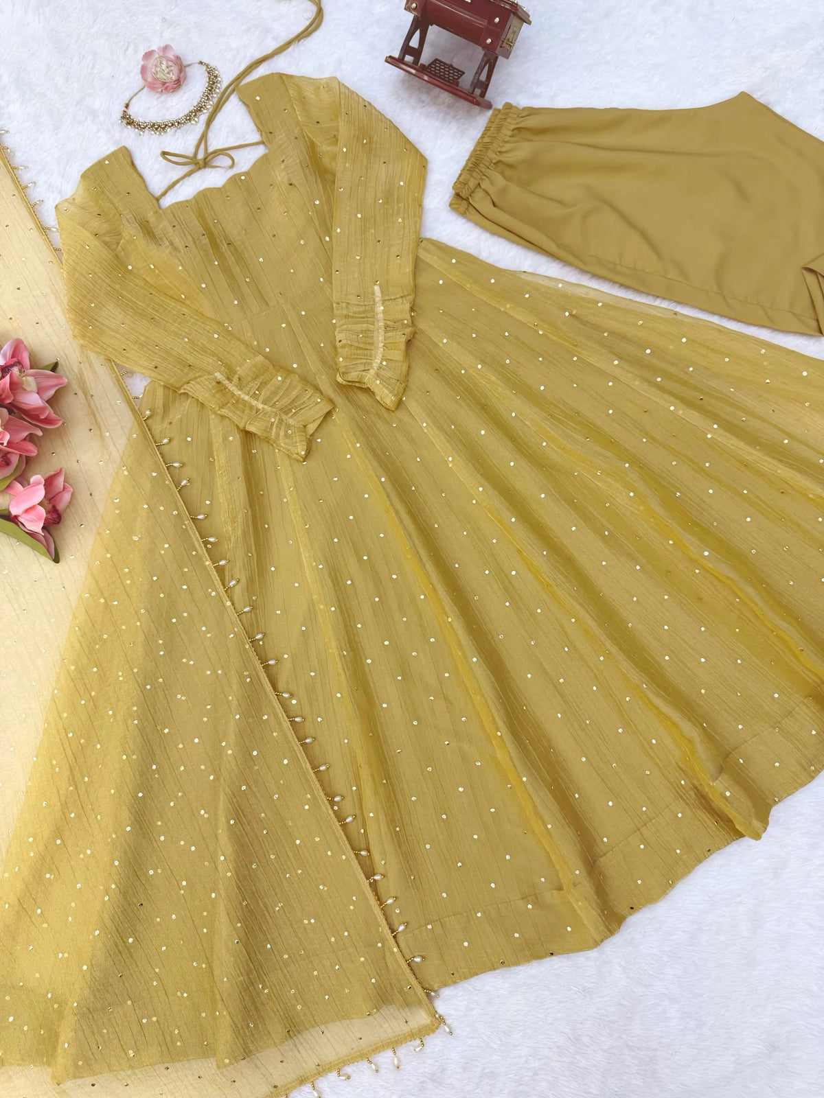Salsa Silk Anarkali Set with Dupatta