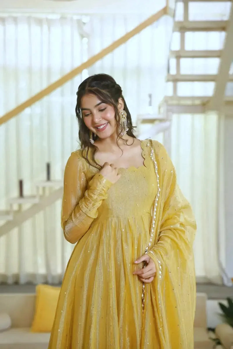 Salsa Silk Anarkali Set with Dupatta